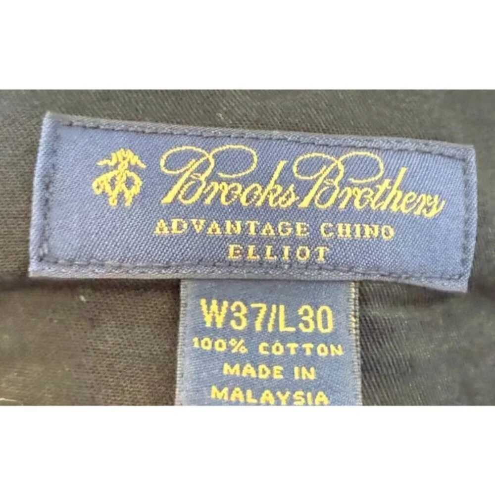 Brooks Brothers Pants Men's 37x30 True 37x29 Black Advantage Chino Clark Stretch
